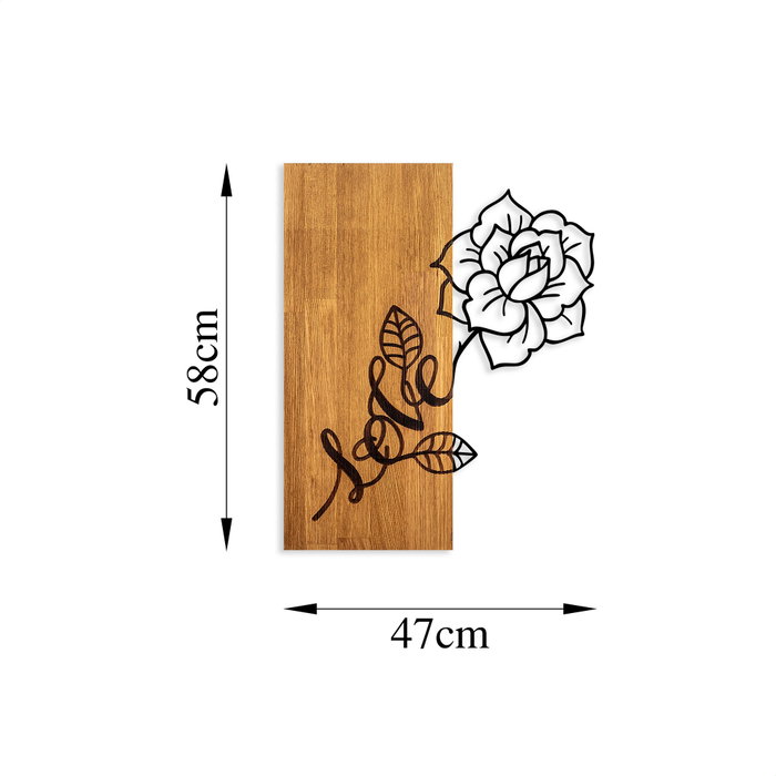 Wallity Rose Love - 370 Escultura de pared en Nogal y Negro Wallity Rose Love - 370 Escultura de pared en Nogal y Negro